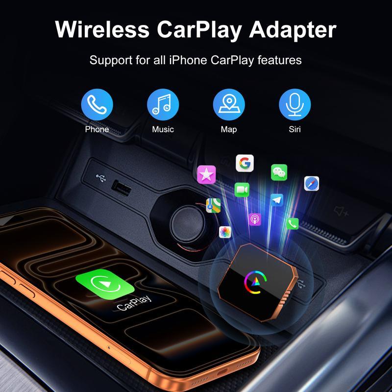 Wireless CarPlay & Android Auto Adapter, Fast Connect, Zero-Lag, Plug & Play