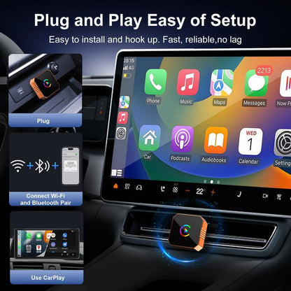 Wireless CarPlay & Android Auto Adapter, Fast Connect, Zero-Lag, Plug & Play