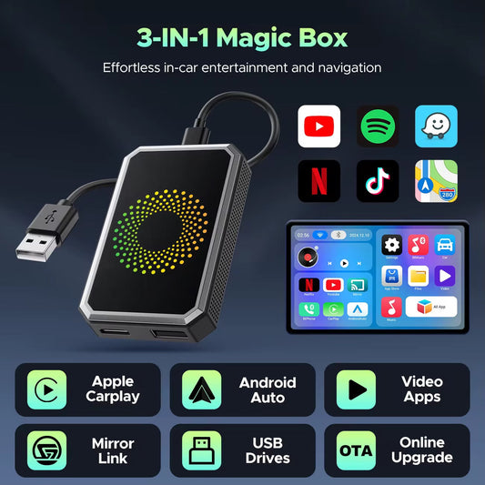 CarPlay StreamBox™ Wireless CarPlay Adapter Featuring Netflix, YouTube, TikTok Support