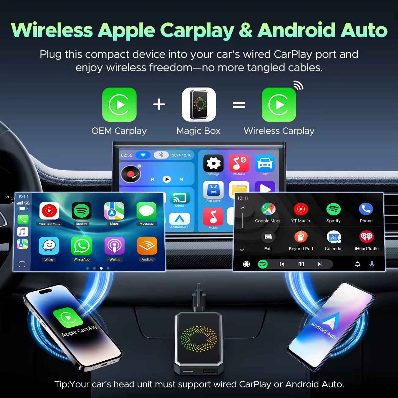 CarPlay StreamBox™ Wireless CarPlay Adapter Featuring Netflix, YouTube, TikTok Support