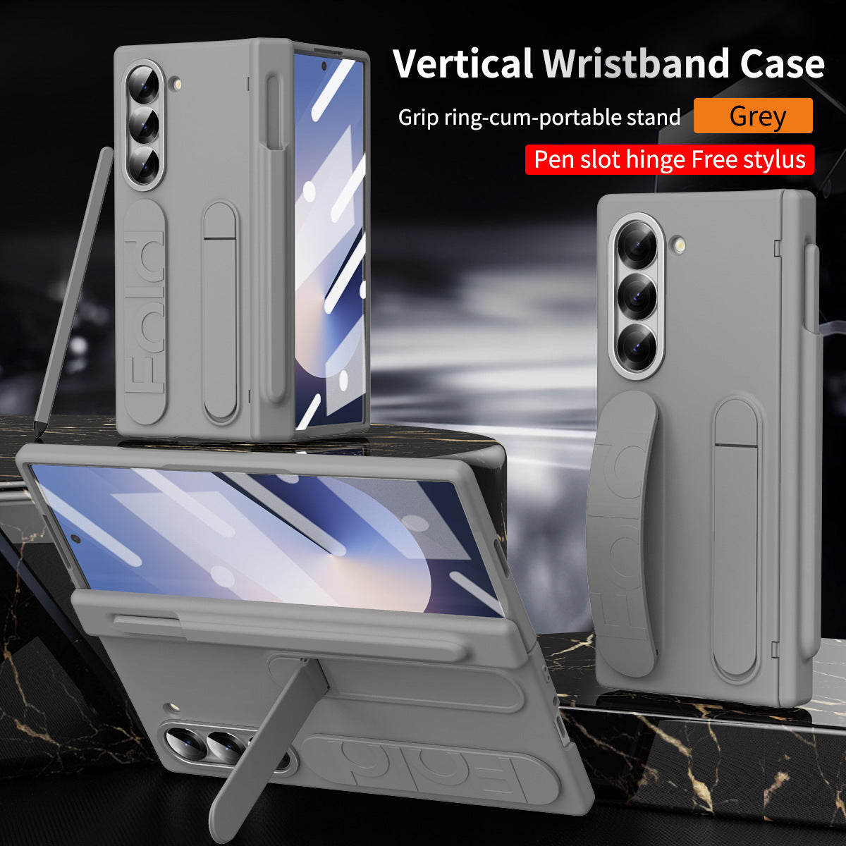 Hinge Pen Box Shockproof Case With Wristband For Z Fold