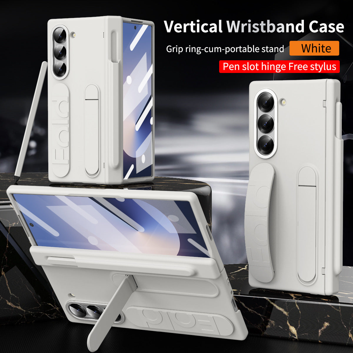 Hinge Pen Box Shockproof Case With Wristband For Z Fold