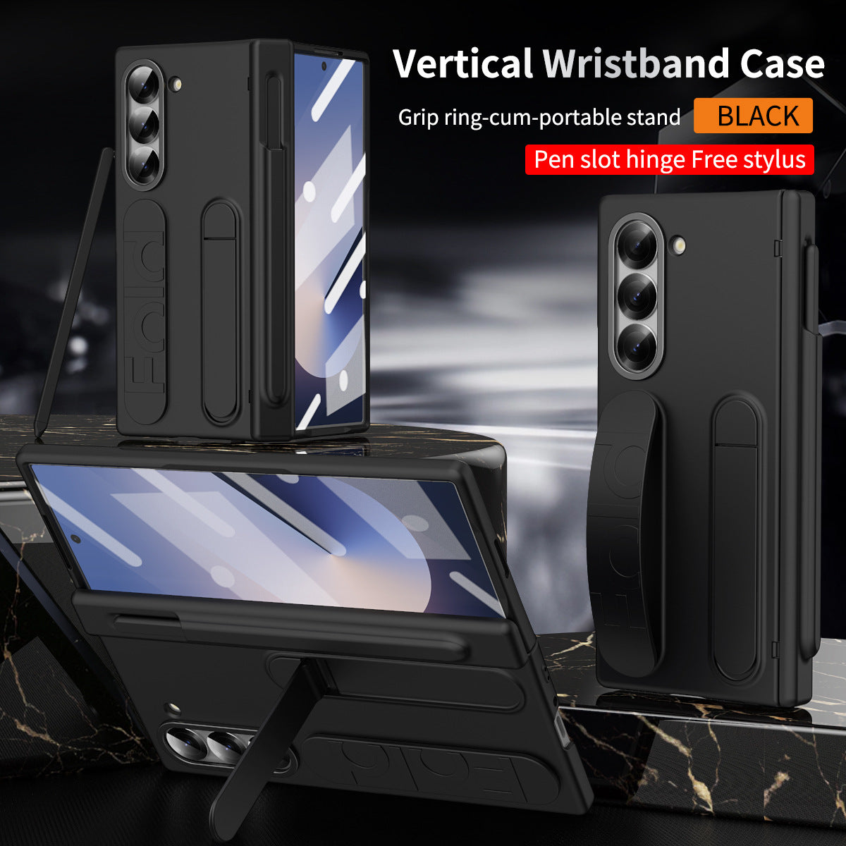 Hinge Pen Box Shockproof Case With Wristband For Z Fold