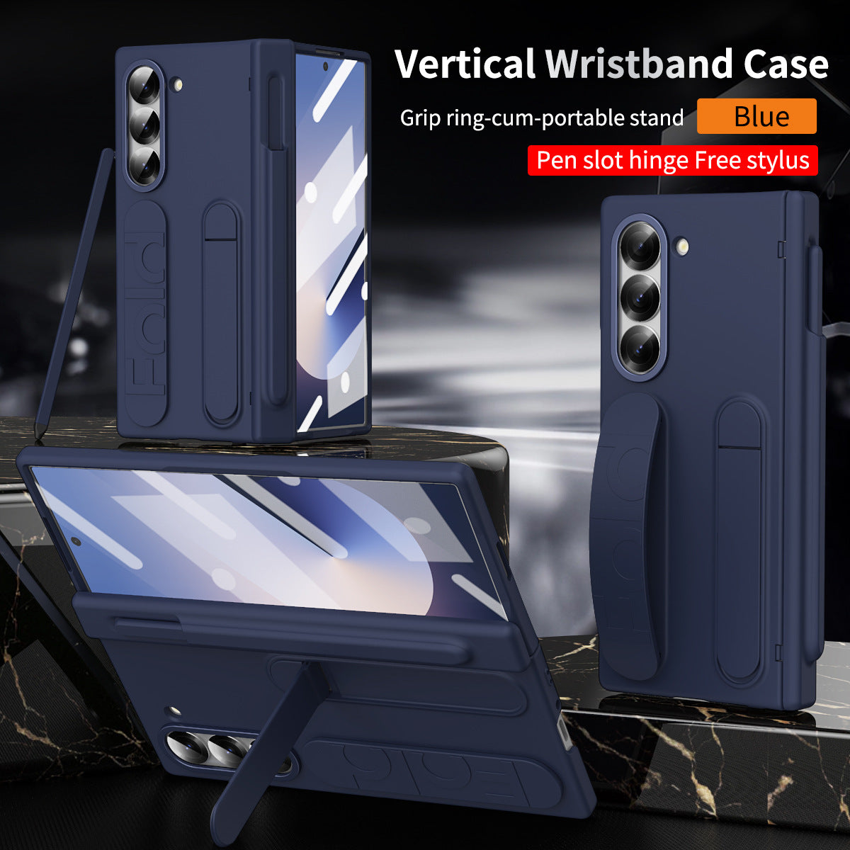 Hinge Pen Box Shockproof Case With Wristband For Z Fold