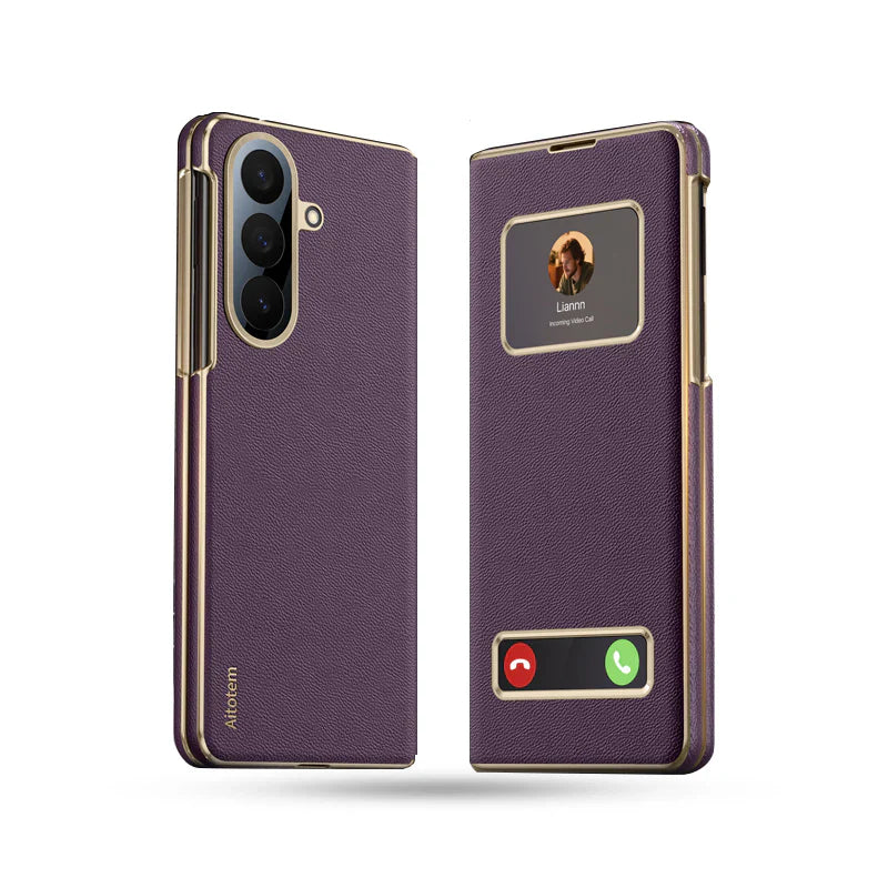 Luxury Flip Cover With Magnetic View Windows