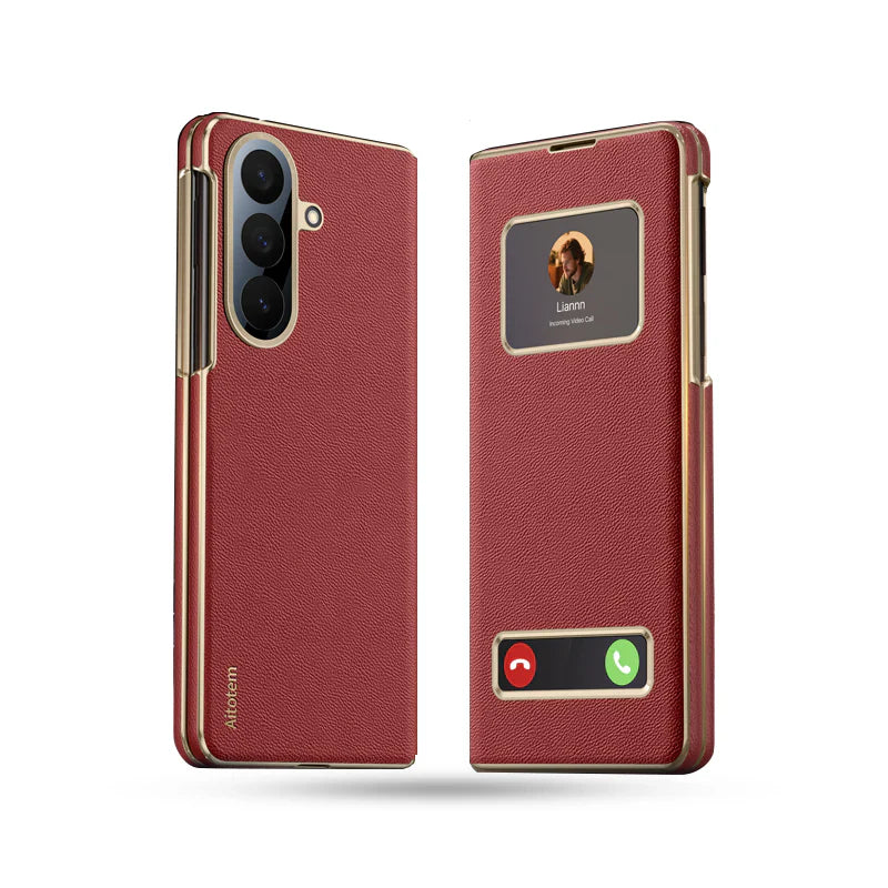 Luxury Flip Cover With Magnetic View Windows