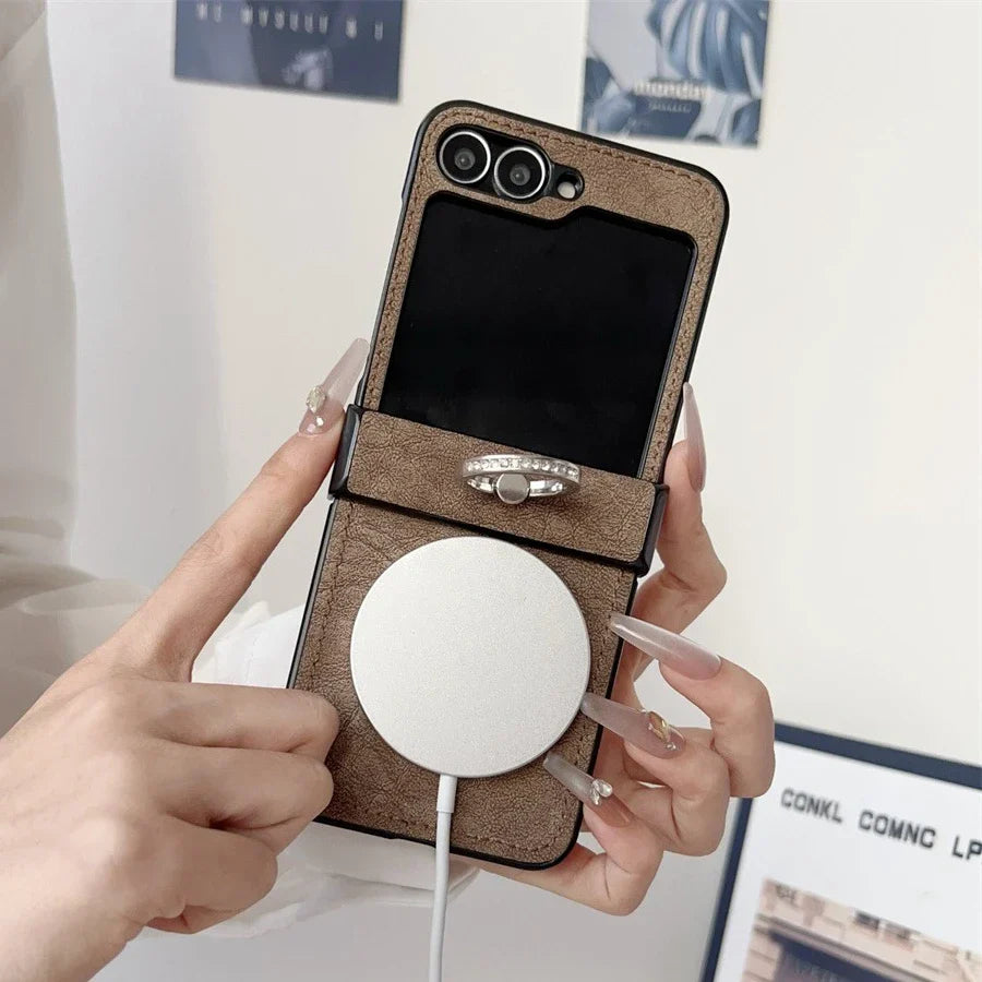 Elegant Leather Ring Stand Case
