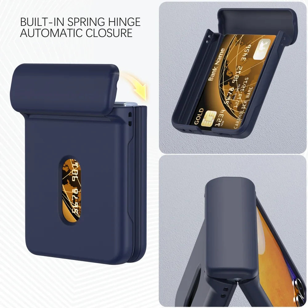 Card Slot Wallet Case with Hinge Shield