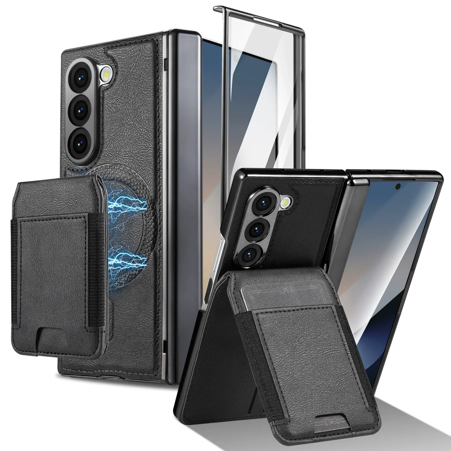 Premium Leather Detachable Wallet Flip Case Z Fold