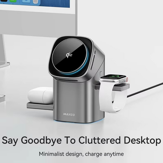 Maxco PowerFold 3-in-1 Charging Hub – Phone, Watch & AirPods Compatible