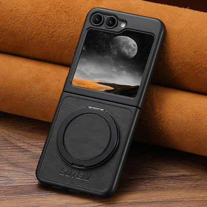 Leather Magnetic Ring Stand Case