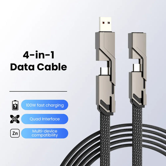 Universal 4-in-1 Cable: Fast Charging for All Devices