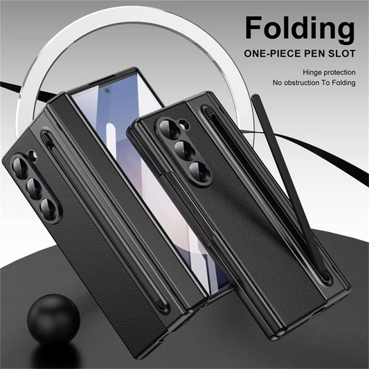 Z Fold Leather Cover + Hinge & Glass Protection
