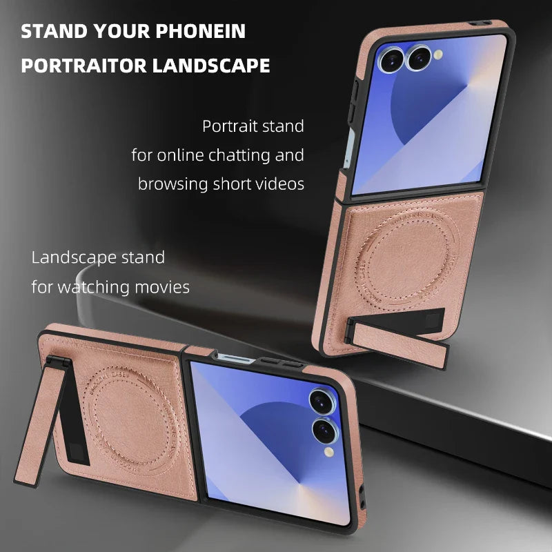 Elegant Leather Magnetic Stand Case