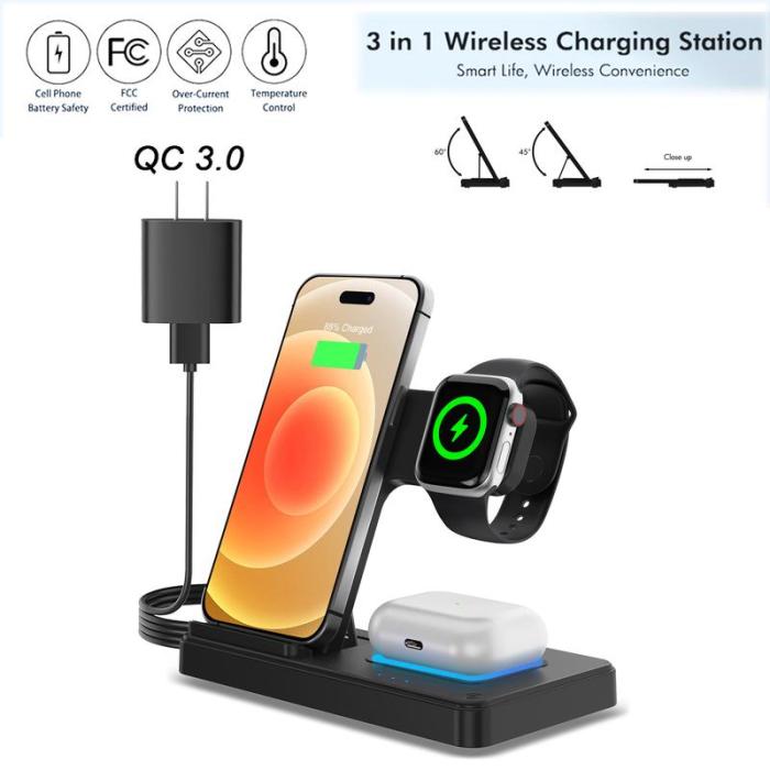 Universal 3-in-1 Pro Charging Station – Phone, Watch & AirPods